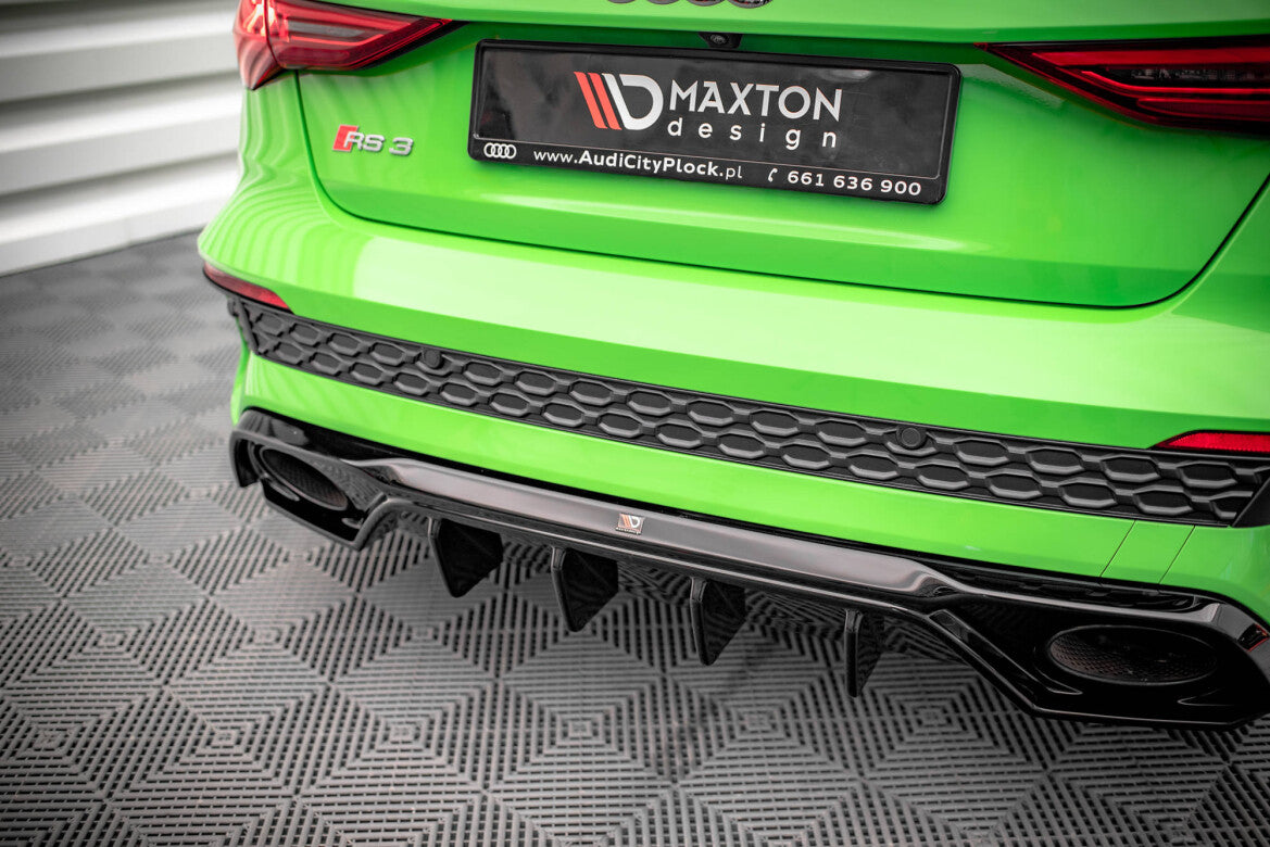 Heckansatz Diffusor passend für Audi RS3 8Y schwarz Hochglanz