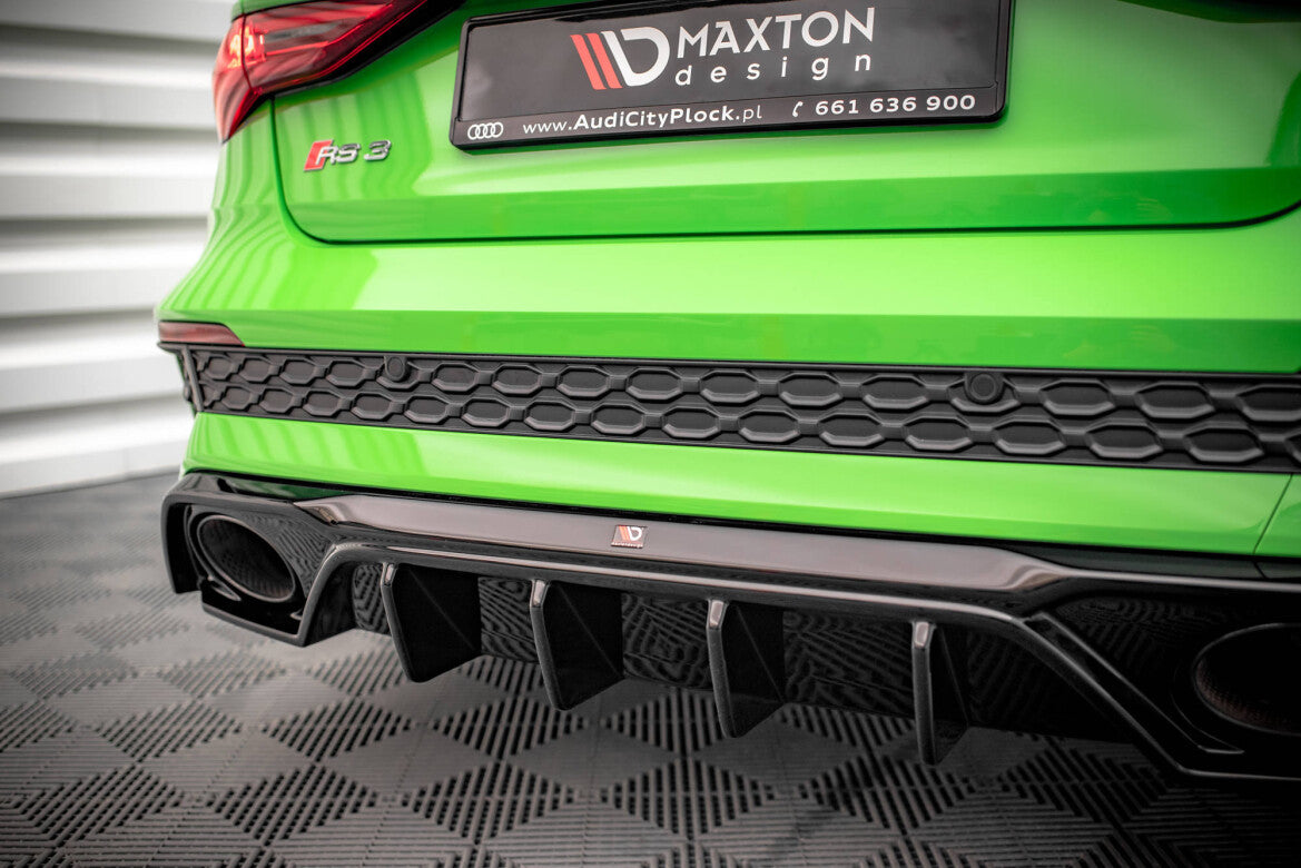 Heckansatz Diffusor passend für Audi RS3 8Y schwarz Hochglanz