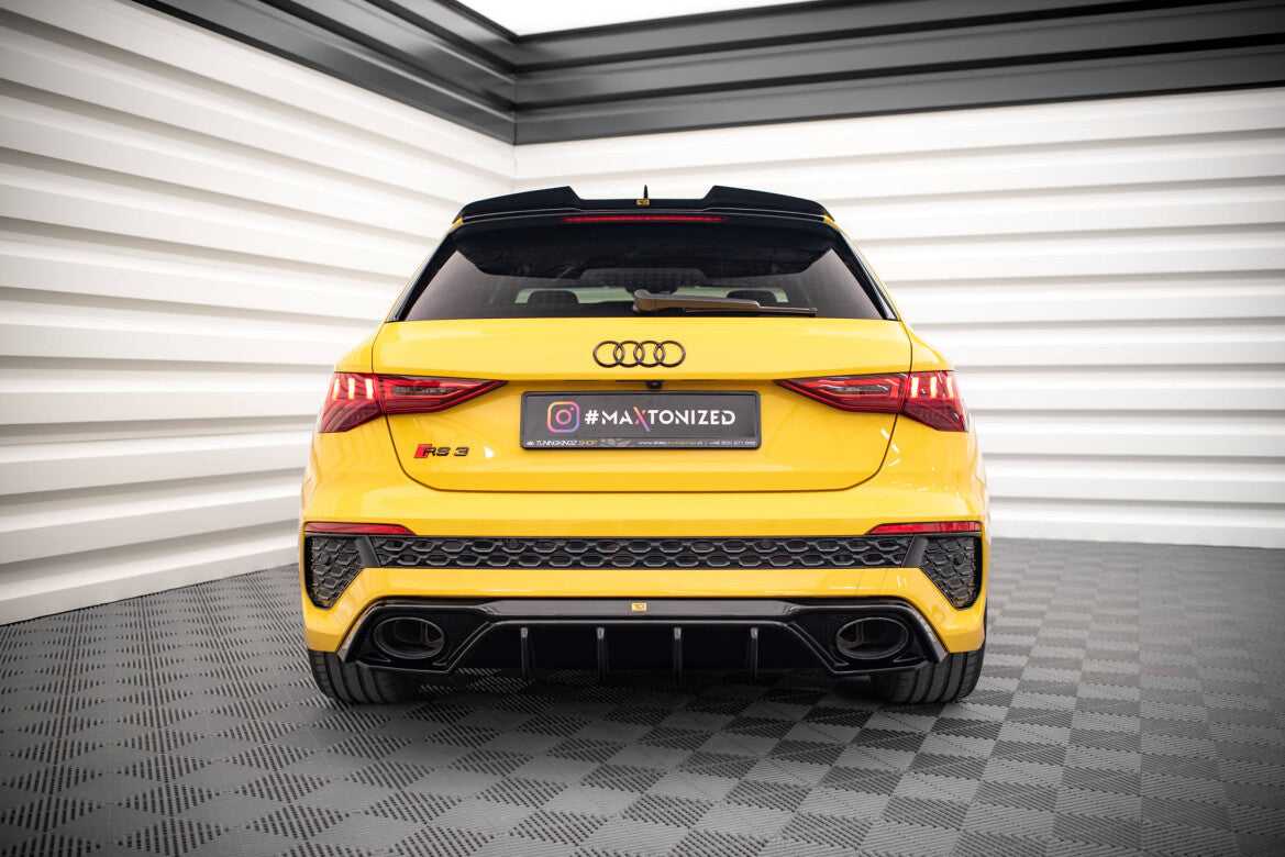 Heckansatz Diffusor passend für Audi RS3 8Y schwarz Hochglanz
