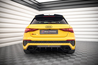 Heckansatz Diffusor passend für Audi RS3 8Y schwarz Hochglanz