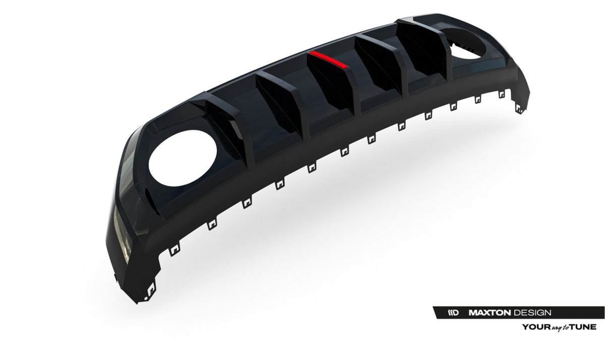 Heckansatz Diffusor passend für Audi RS3 8Y Sportback+Limo 8Y Facelift (Version mit Originalreflektor) schwarz Hochglanz