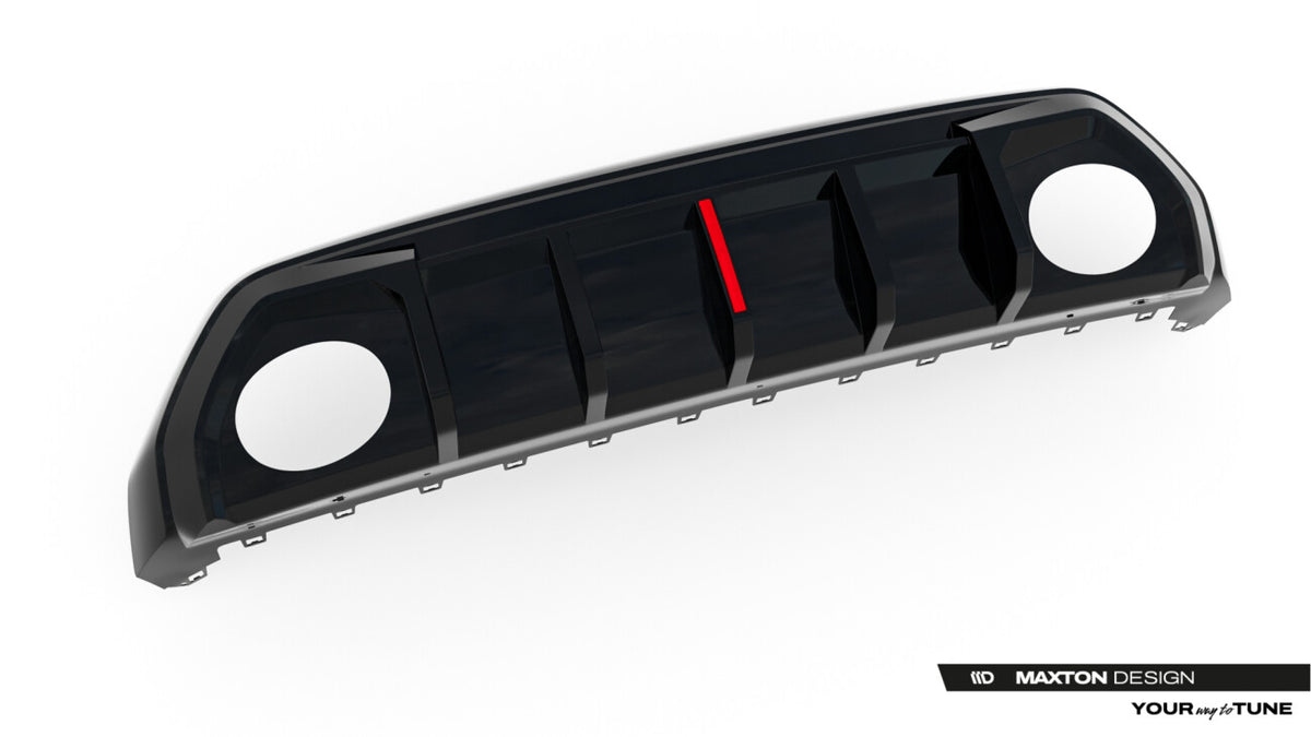 Heckansatz Diffusor passend für Audi RS3 8Y Sportback+Limo 8Y Facelift (Version mit Originalreflektor) schwarz Hochglanz
