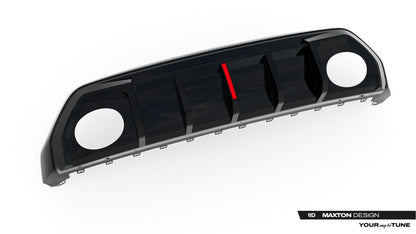 Heckansatz Diffusor passend für Audi RS3 8Y Sportback+Limo 8Y Facelift (Version mit Originalreflektor) schwarz Hochglanz