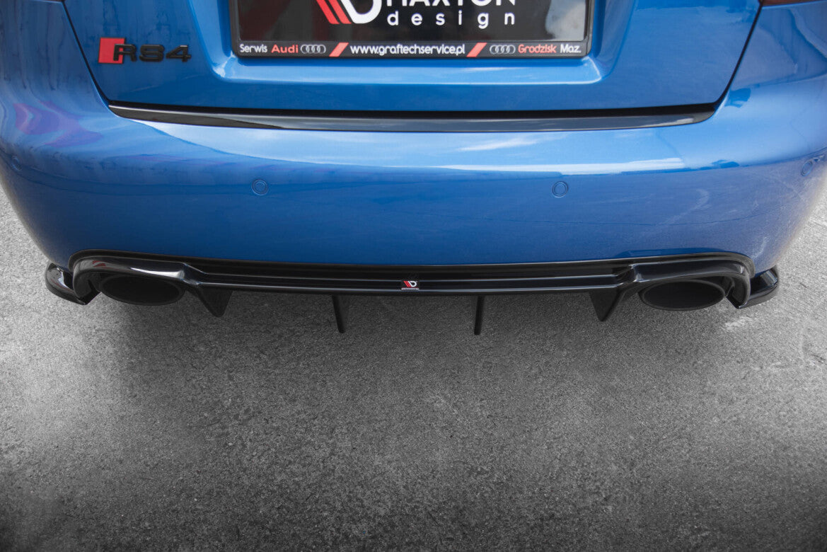 Heckansatz Diffusor passend für Audi RS4 B7 schwarz Hochglanz