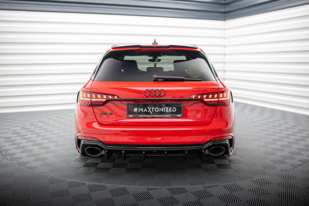 Heckansatz Diffusor passend für Audi RS4 B9 / B9 FL schwarz Hochglanz