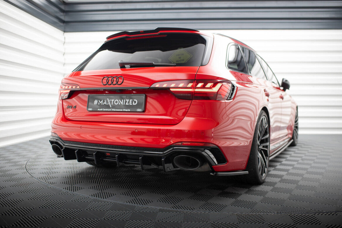 Heckansatz Diffusor passend für Audi RS4 B9 / B9 FL schwarz Hochglanz