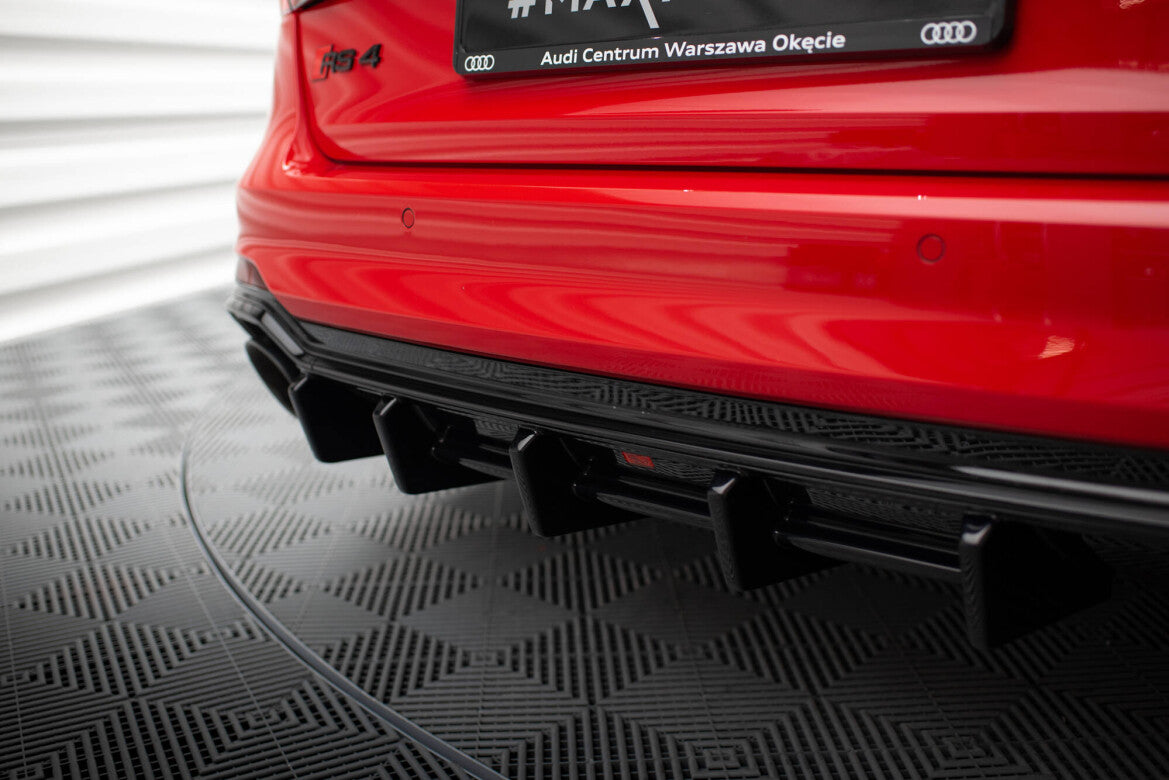 Heckansatz Diffusor passend für Audi RS4 B9 / B9 FL schwarz Hochglanz