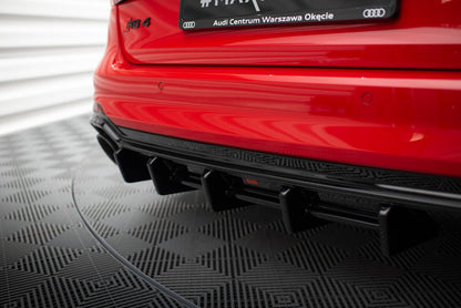 Heckansatz Diffusor passend für Audi RS4 B9 / B9 FL schwarz Hochglanz