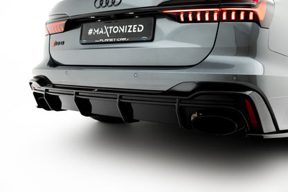 Heckansatz Diffusor passend für Audi RS6 C8 / C8 FL schwarz Hochglanz