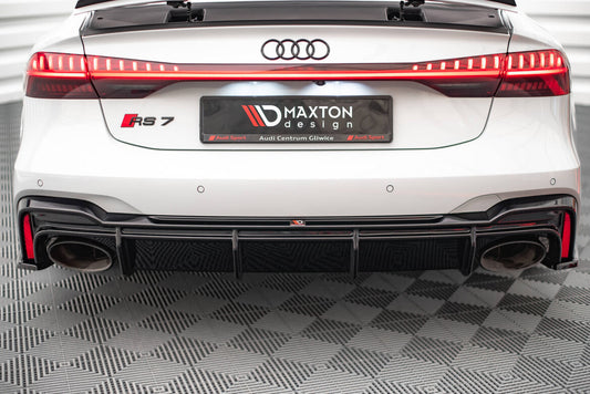 Heckansatz Diffusor passend für Audi RS7 C8 (mit AHK) schwarz Hochglanz