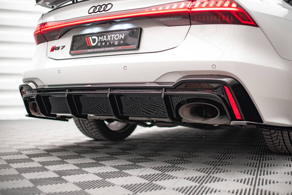 Heckansatz Diffusor passend für Audi RS7 C8 (mit AHK) schwarz Hochglanz