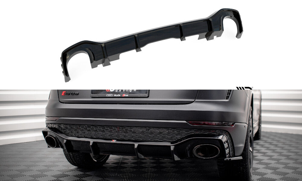 Heckansatz Diffusor passend für Audi RSQ8 Mk1 schwarz Hochglanz