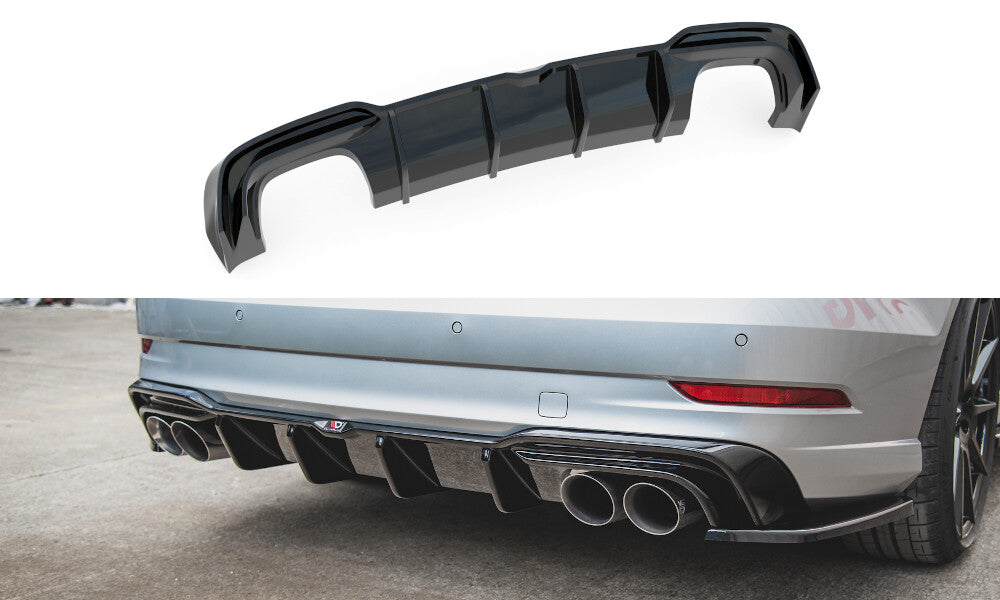 Heckansatz Diffusor passend für Audi S3 Limousine 8V FL schwarz Hochglanz