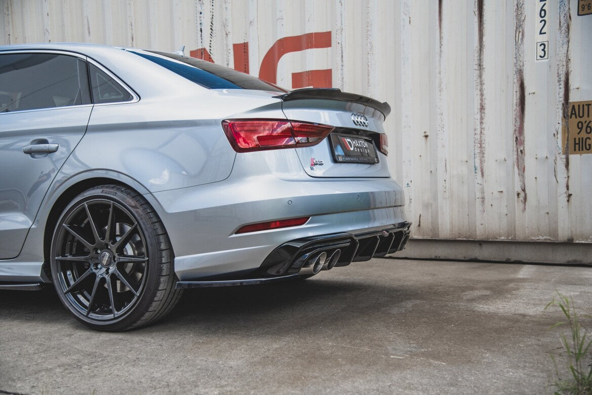 Heckansatz Diffusor passend für Audi S3 Limousine 8V FL schwarz Hochglanz