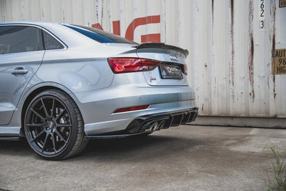 Heckansatz Diffusor passend für Audi S3 Limousine 8V FL schwarz Hochglanz