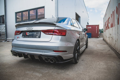Heckansatz Diffusor passend für Audi S3 Limousine 8V FL schwarz Hochglanz
