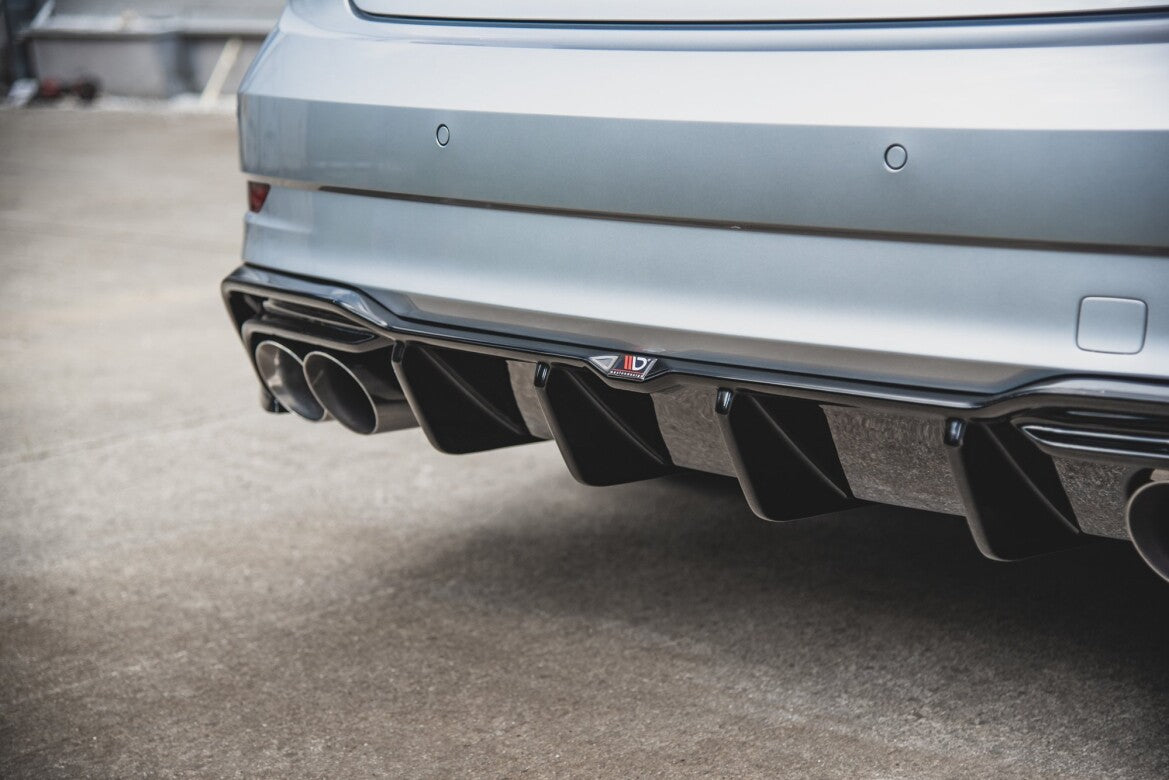 Heckansatz Diffusor passend für Audi S3 Limousine 8V FL schwarz Hochglanz