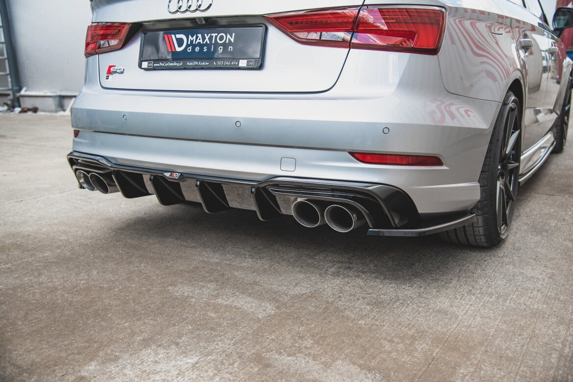 Heckansatz Diffusor passend für Audi S3 Limousine 8V FL schwarz Hochglanz
