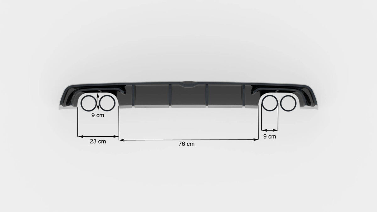 Heckansatz Diffusor passend für Audi S3 Limousine 8V schwarz Hochglanz