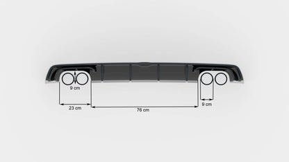 Heckansatz Diffusor passend für Audi S3 Limousine 8V schwarz Hochglanz