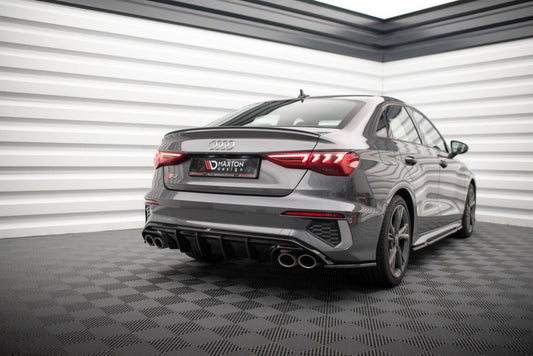 Heckansatz Diffusor passend für Audi S3 Limousine 8Y schwarz Hochglanz