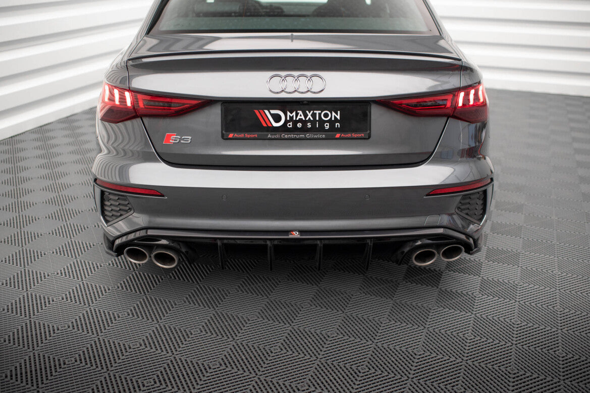 Heckansatz Diffusor passend für Audi S3 Limousine 8Y schwarz Hochglanz