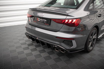 Heckansatz Diffusor passend für Audi S3 Limousine 8Y schwarz Hochglanz
