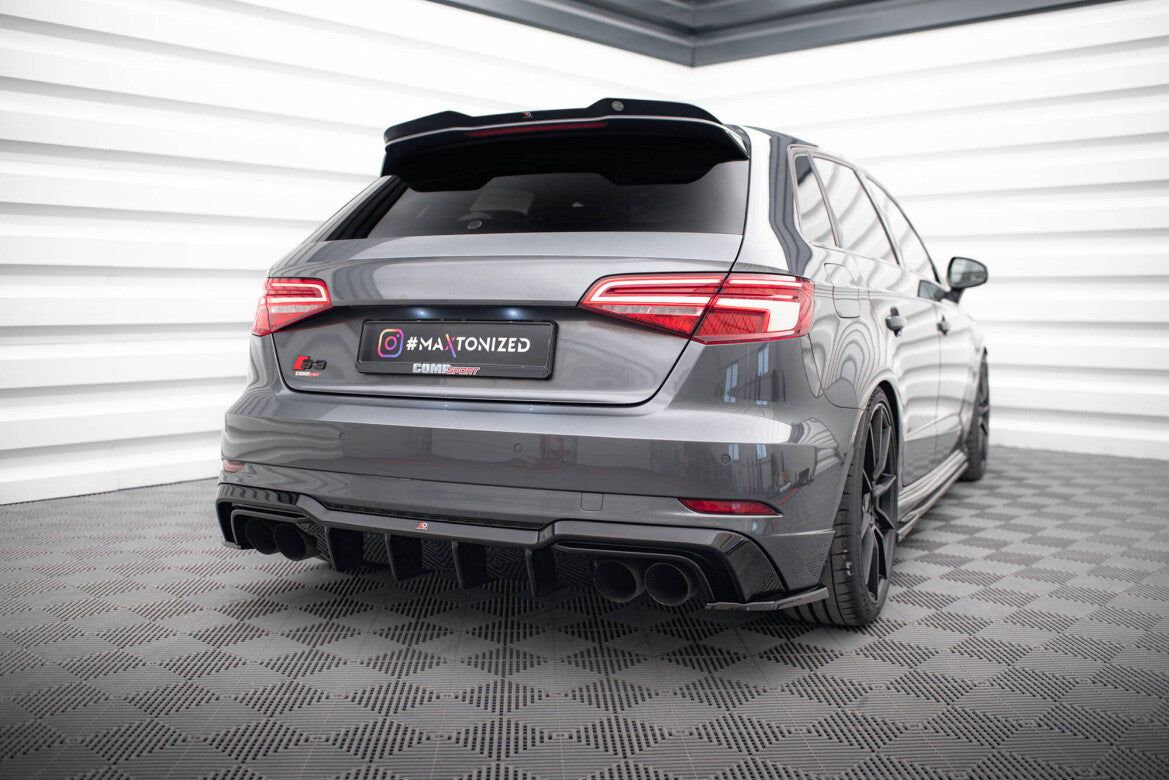 Heckansatz Diffusor passend für Audi S3 Sportback 8V FL schwarz Hochglanz