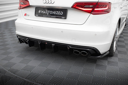 Heckansatz Diffusor passend für Audi S3 Sportback 8V schwarz Hochglanz