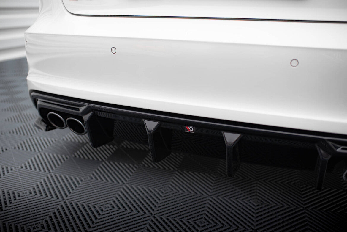 Heckansatz Diffusor passend für Audi S3 Sportback 8V schwarz Hochglanz