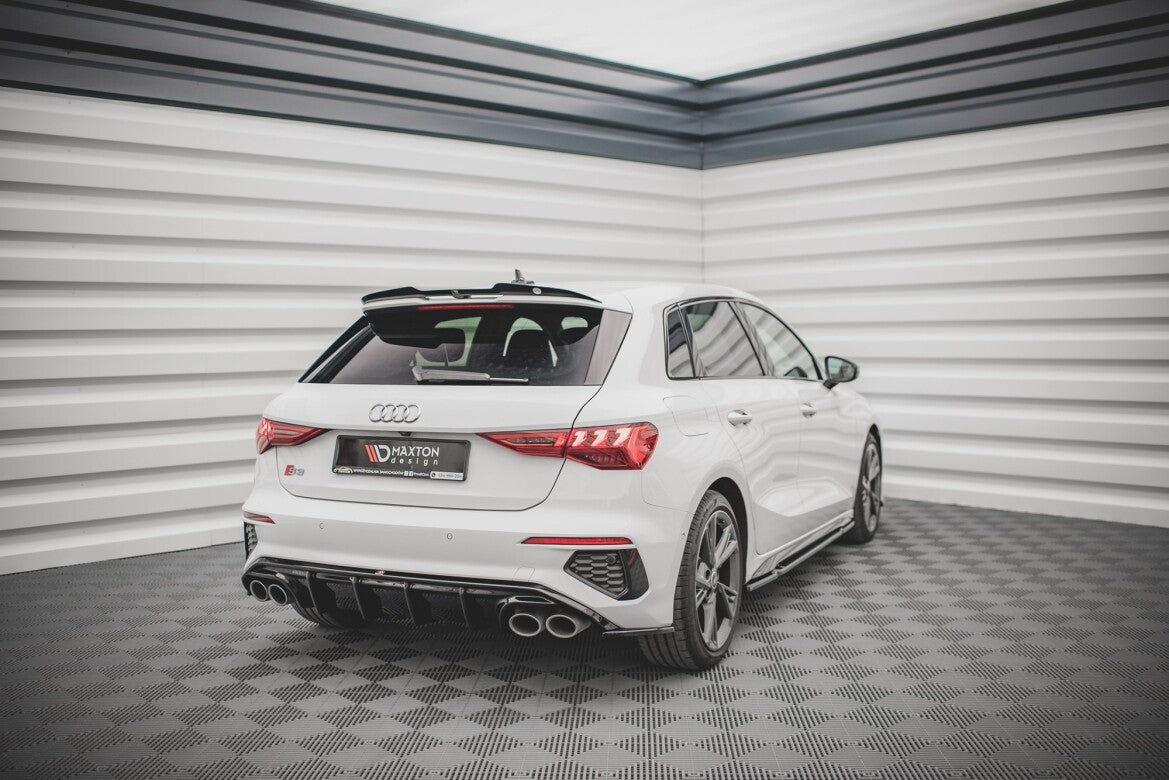 Heckansatz Diffusor passend für Audi S3 Sportback 8Y schwarz Hochglanz