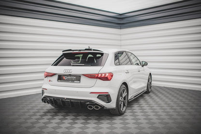 Heckansatz Diffusor passend für Audi S3 Sportback 8Y schwarz Hochglanz