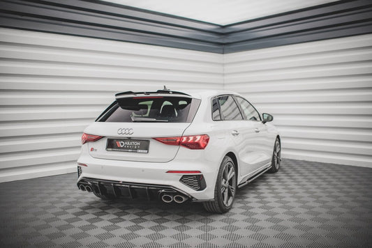 Heckansatz Diffusor passend für Audi S3 Sportback 8Y schwarz Hochglanz