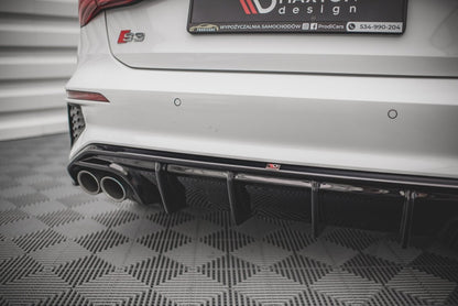 Heckansatz Diffusor passend für Audi S3 Sportback 8Y schwarz Hochglanz