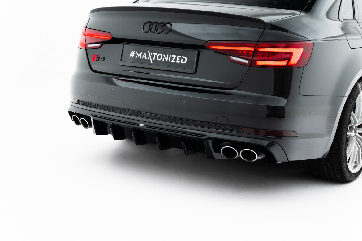 Heckansatz Diffusor passend für Audi S4 Limousine / Avant B9 schwarz Hochglanz