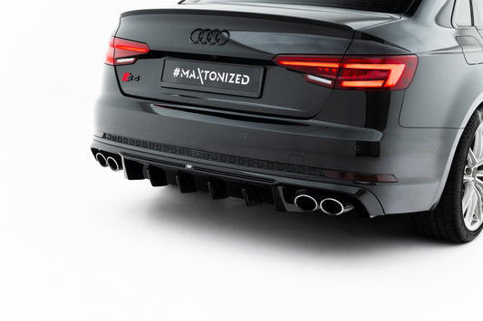 Heckansatz Diffusor passend für Audi S4 Limousine / Avant B9 schwarz Hochglanz