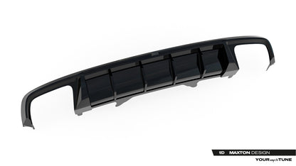 Heckansatz Diffusor passend für Audi S4 Limousine / Avant B9 schwarz Hochglanz