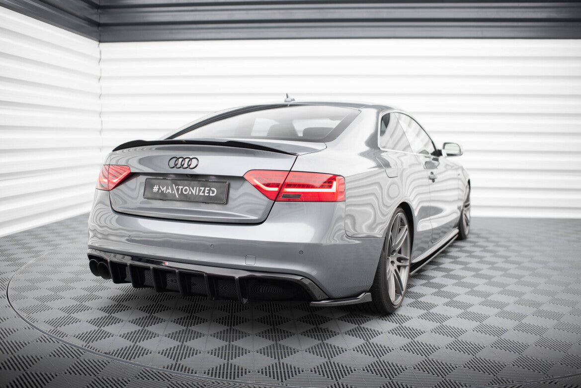 Heckansatz Diffusor passend für Audi S5 / A5 S-Line 8T FL (Doppelauspuff li.) schwarz Hochglanz