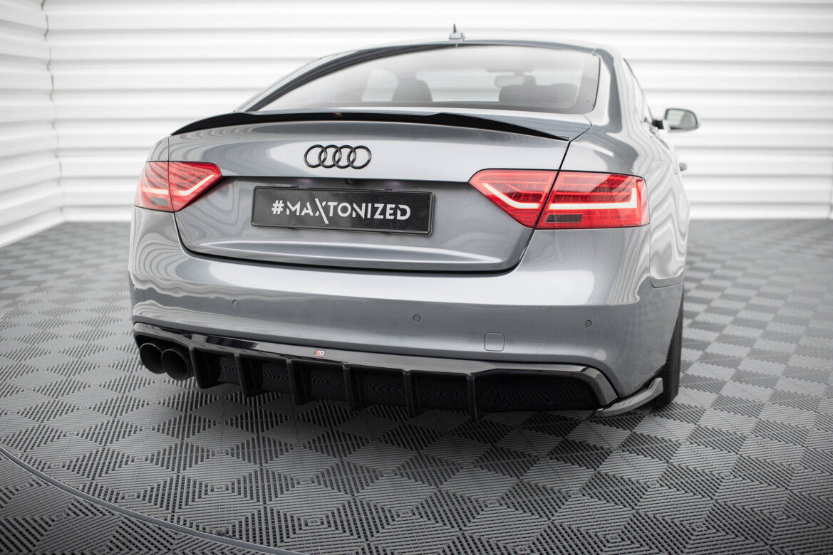 Heckansatz Diffusor passend für Audi S5 / A5 S-Line 8T FL (Doppelauspuff li.) schwarz Hochglanz