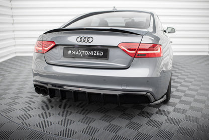 Heckansatz Diffusor passend für Audi S5 / A5 S-Line 8T FL (Doppelauspuff li.) schwarz Hochglanz