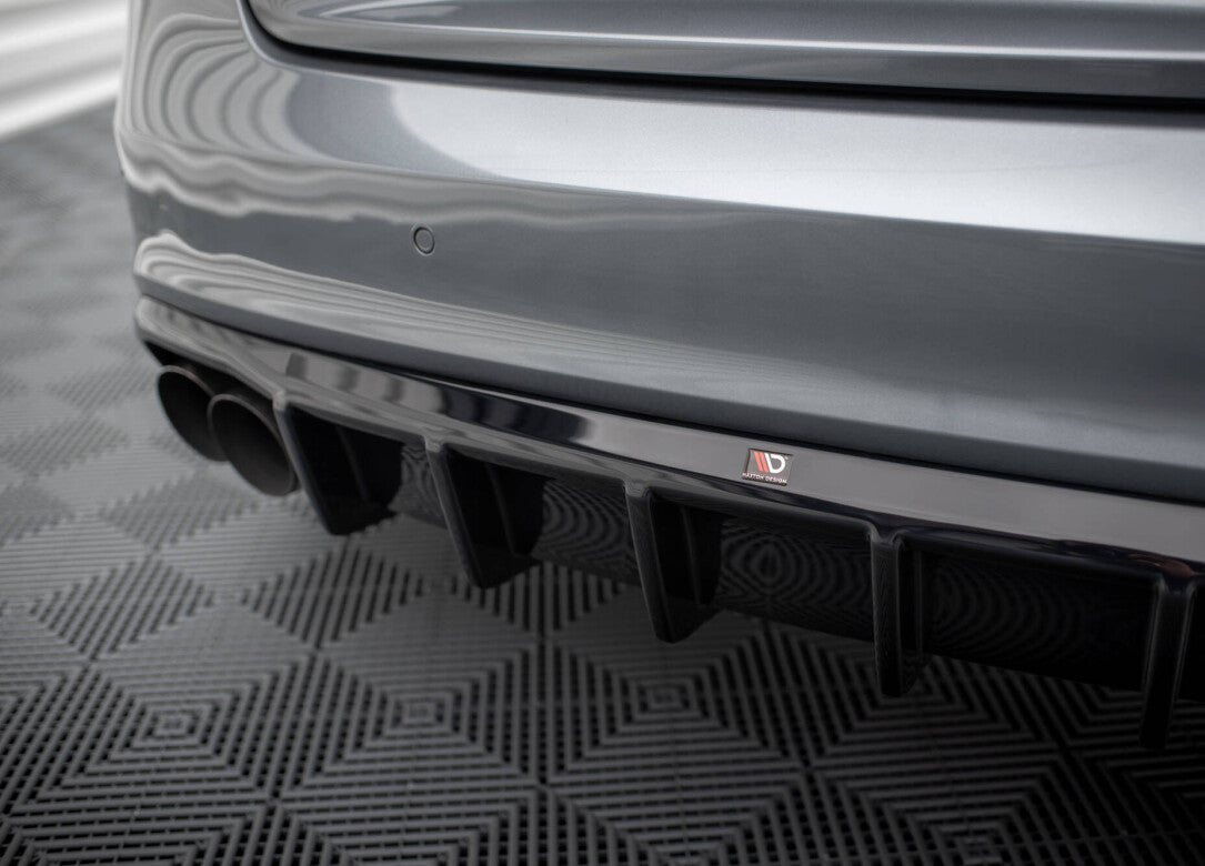 Heckansatz Diffusor passend für Audi S5 / A5 S-Line 8T FL (Doppelauspuff li.) schwarz Hochglanz