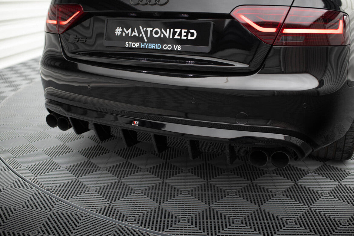 Heckansatz Diffusor passend für Audi S5 Coupe / Cabrio S-Line 8T schwarz Hochglanz