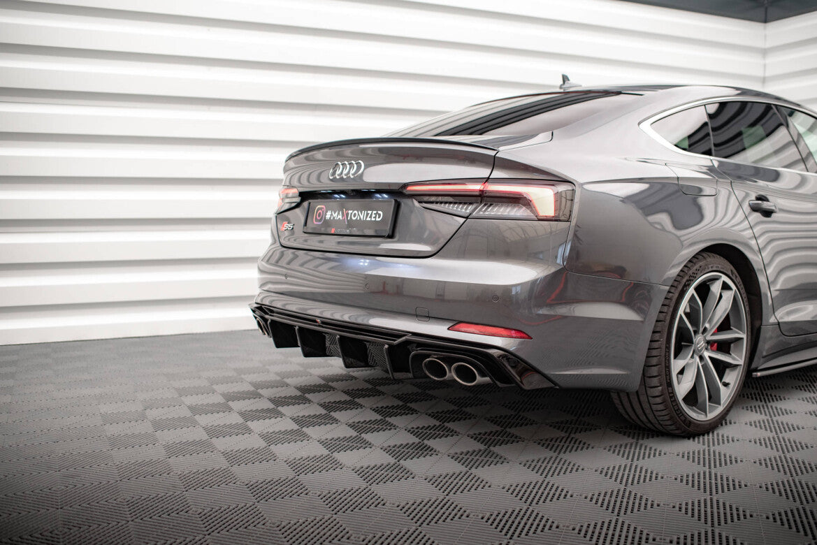 Heckansatz Diffusor passend für Audi S5 F5 Coupe / Sportback schwarz Hochglanz
