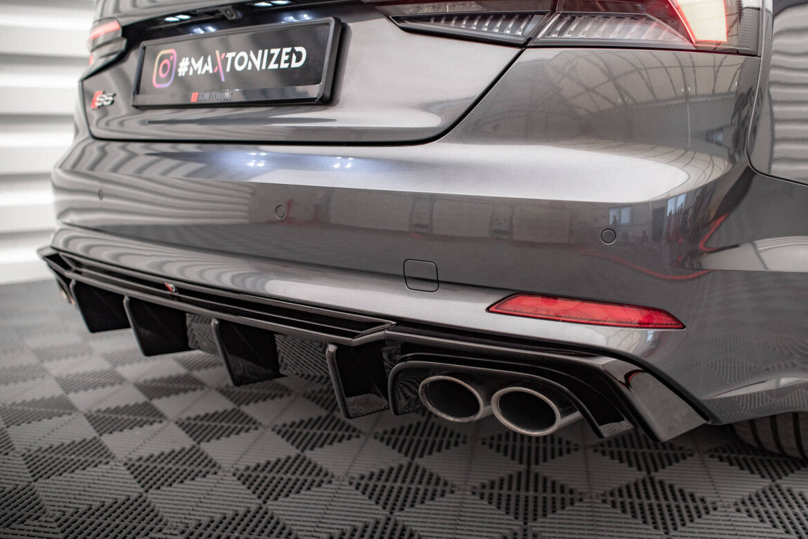 Heckansatz Diffusor passend für Audi S5 F5 Coupe / Sportback schwarz Hochglanz