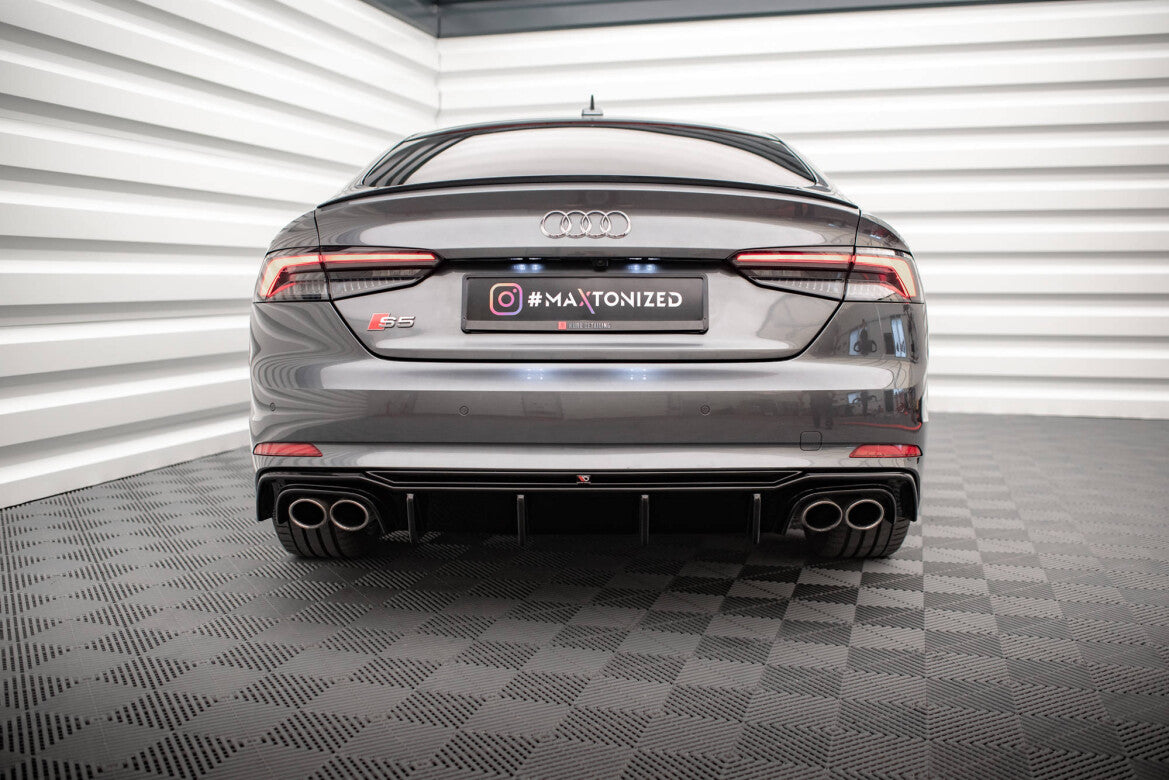 Heckansatz Diffusor passend für Audi S5 F5 Coupe / Sportback schwarz Hochglanz