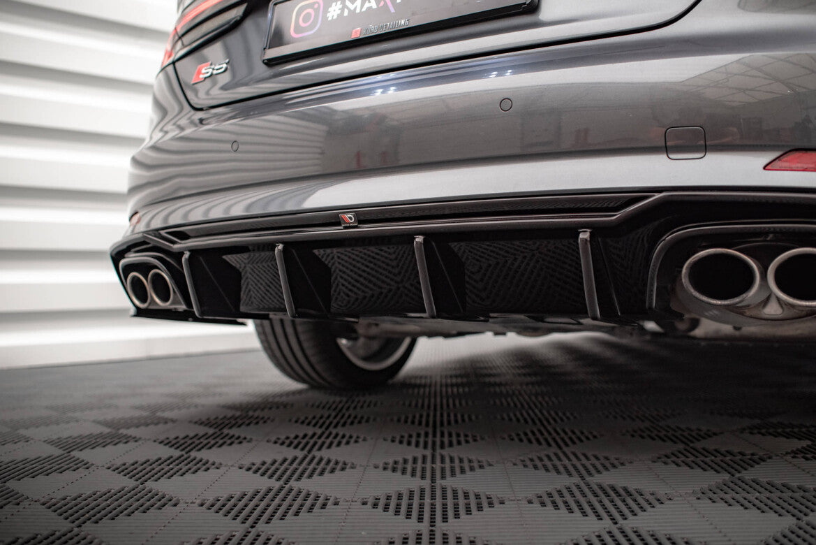 Heckansatz Diffusor passend für Audi S5 F5 Coupe / Sportback schwarz Hochglanz