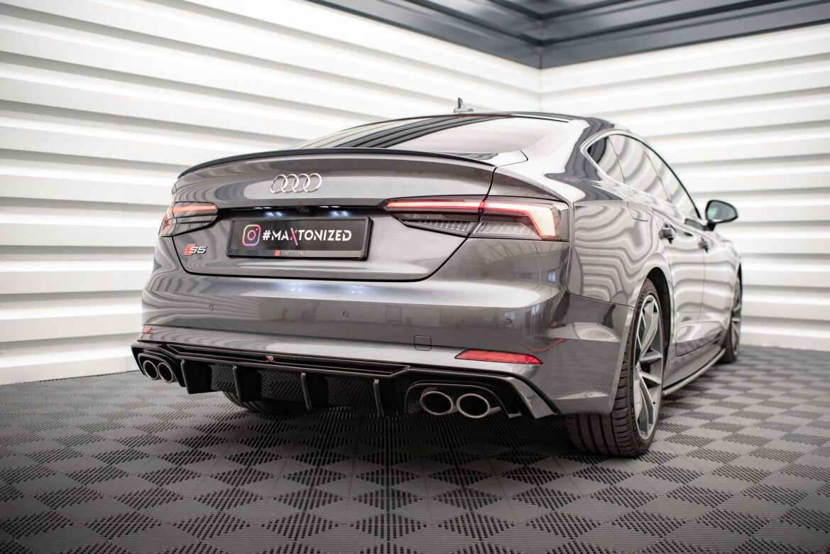 Heckansatz Diffusor passend für Audi S5 F5 Coupe / Sportback schwarz Hochglanz