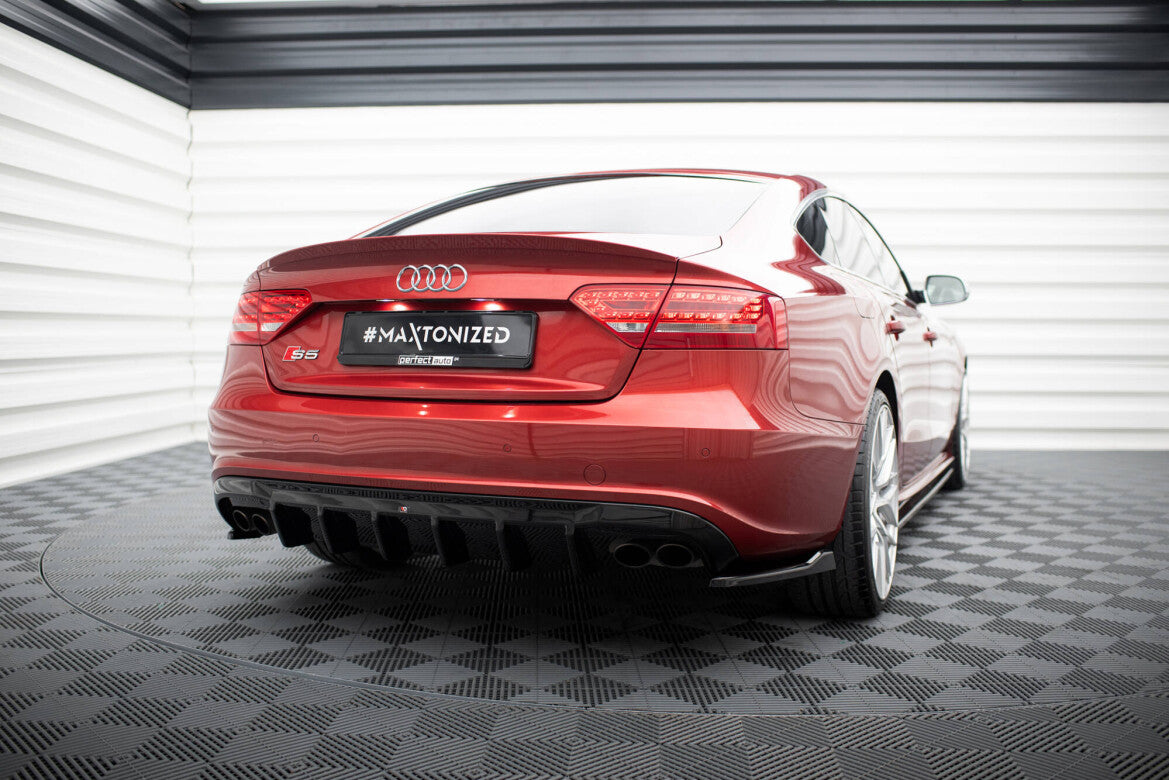 Heckansatz Diffusor passend für Audi S5 Sportback 8T schwarz Hochglanz