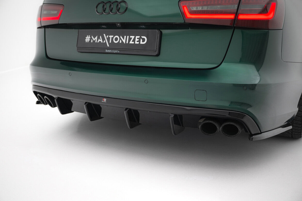 Heckansatz Diffusor passend für Audi S6 Avant C7 schwarz Hochglanz