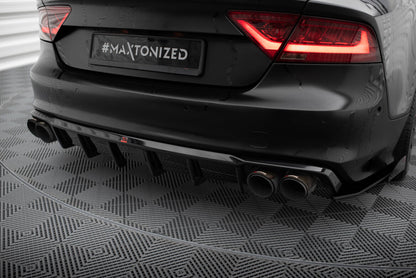Heckansatz Diffusor passend für Audi S7 C7 schwarz Hochglanz